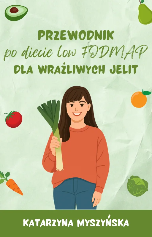 Okładka przewodnika po diecie low FODMAP dla wrażliwych jelit